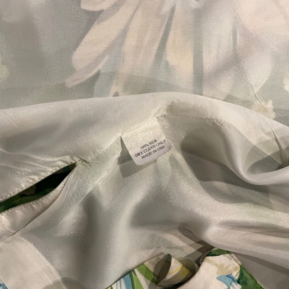 Vintage 90’s Caroline Rose 100% silk flower print jacket size L - Picture 8 of 8